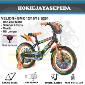 Sepeda BMX SALVO C251"16 Ban Jumbo  - FITUR Tameng musik dan lampu BONUS botol air (anak usia 4-6 tahun)