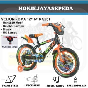 Sepeda BMX SALVO C251"18 Ban Jumbo  - FITUR Tameng musik dan lampu BONUS botol air (anak usia 5-8 tahun)