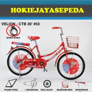 Sepeda mini 20" VELION 03 CITYBIKE CTB  dengan kranjang dan boncengan untuk remaja dan dewasa