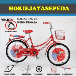 PROMO Sepeda mini CTB dewasa 26" VELION 03 model kranjang dan boncengan BONUS KUNCI GEMBOK
