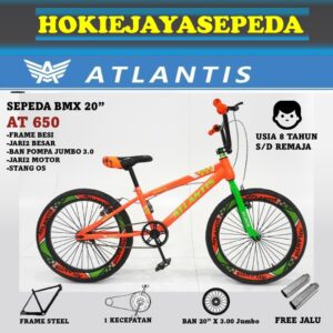 SEPEDA BMX 20" ATLANTIS AT 650 Ban Luar JUMBO 3.0 WARNA (anak usia 9 tahun-remaja)BONUS JALU