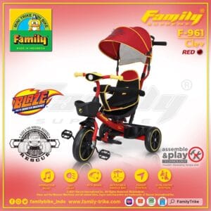 Sepeda Anak RODA TIGA FAMILY F-961 Fungsi bangku 2 arah -Musik - Tongkat setir - Kanopy