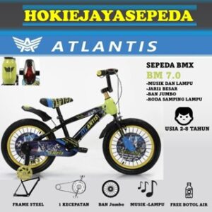 Sepeda Anak BMX ATLANTIS 16" BAN JUMBO dengan MUSIK DAN LAMPU (anak usia 5-7 tahun) BONUS botol air