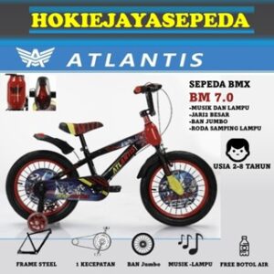 Sepeda Anak BMX ATLANTIS 18" BAN JUMBO dengan MUSIK DAN LAMPU (anak usia 6-8 tahun) BONUS botol air