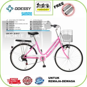 Sepeda CTB 26"  ODESSY Mini dengan  Operan shimano 6 speed model kranjang dan boncengan high quality Bonus JALU