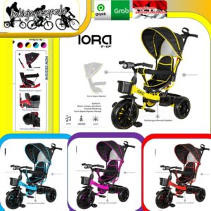 Sepeda roda tiga stroller PMB IORA T -27 Fitur Kursi hadap depan belakang ic MUSIK DAN kemudi belakang