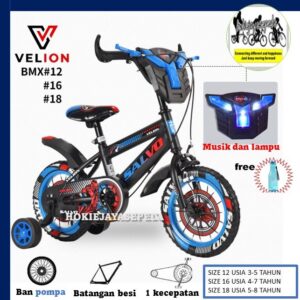 Sepeda Anak BMX SALVO 16" S3 BAN Pompa - MUSIK DAN LAMPU (anak usia 4-6 tahun) BONUS botol air