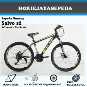 SEPEDA GUNUNG MTB 26" VELION - SALVO  MTB operan 3 x 7 SPEED - Rem DISC - BB bearings HARGA PROMO Bonus Kaki botol