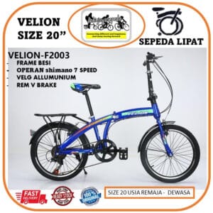 Sepeda Lipat 20"VELION Operan SHIMANO 7 speed - rem v brake - velg allumunium