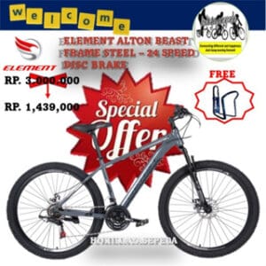 Sepeda Gunung 27,5 ELEMENT ALTON BEAST S NEW 2023 24 speed - Disc brake FREE KAKI BOTOL