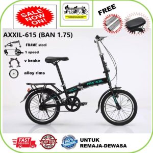 SEPEDA LIPAT 20" AXXIL 615  speed untuk anak usia REMAJA - DEWASA BONUS JOK DAN JALU