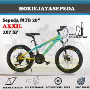 SEPEDA GUNUNG MTB 20" AXXIL 21SPEED UNTUK ANAK 9 TAHUN-REMAJA bonus KAKI BOTOL