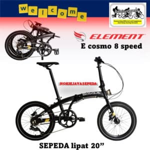 Sepeda lipat ELEMENT 20" ECOSMO FRAME ALLOY - SENSAH 8 SPEED -  REM DISC HYDRAULIC