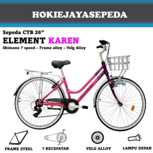 Sepeda CTB Element KAREN - Frame alloy - Shimano 7 speed - Extra Lampu depan