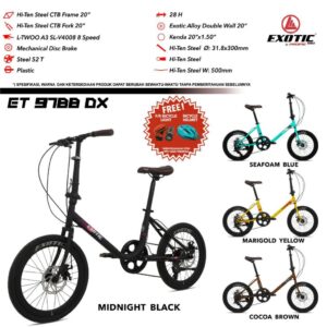 EXOTIC Sepeda MINION 20" 9788 DX 7 Speed - bonus helm batok dan lampu SET