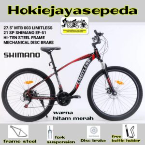 Sepeda Gunung 27,5 MTB 003 LIMITLESS  21 Speed SHIMANO rem Disc Brake mechanical Free Bottle Holder