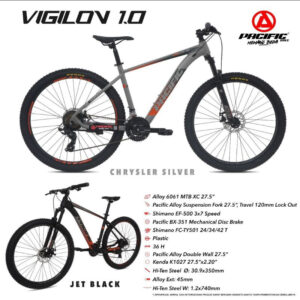 PACIFIC Sepeda Gunung 27,5 VIGILON 1.0 Shimano 21 speed - DISC brake - Frame alumunium FREE Holder bottle
