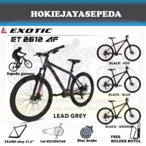 Sepeda Gunung 27,5 EXOTIC 2612 AF Frame alloy 3x8 speed - Disc brake By Pacific bike Bonus kaki botol